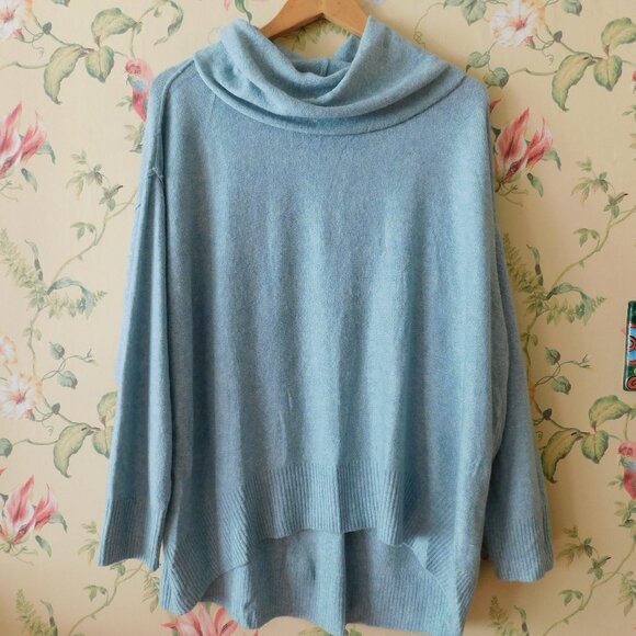 🦅 American Eagle Baby Blue Oversized Sweater Knit 🌳🍃 - Picture 2 of 15